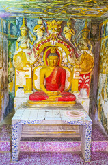 Poster - Interior of Vijayantha Prasada shrine of Gadaladeniya Vihara, Pilimathalawa, Sri Lanka