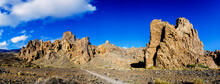 Panoramic Landscape In Roques De Garcia, Tenerife, Spectacular Volcanic Rock Formations.