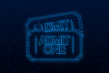 Plexus Blue Show Ticket. Old Premium Cinema Entrance Tickets. Plexus Icon. Vector Illustration.