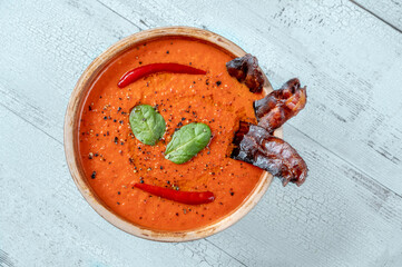 Wall Mural - Creamy grilled red pepper soup