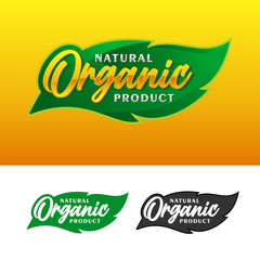 Wall Mural - Organic natural product badge label design logo