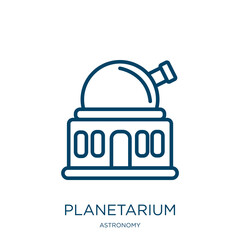 Poster - planetarium icon from astronomy collection. Thin linear planetarium, space, science outline icon isolated on white background. Line vector planetarium sign, symbol for web and mobile