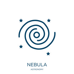 Poster - nebula icon from astronomy collection. Thin linear nebula, space, sky outline icon isolated on white background. Line vector nebula sign, symbol for web and mobile
