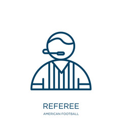 Poster - referee icon from american football collection. Thin linear referee, ball, sport outline icon isolated on white background. Line vector referee sign, symbol for web and mobile