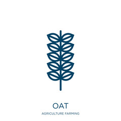 Poster - oat icon from agriculture farming and gardening collection. Thin linear oat, food, healthy outline icon isolated on white background. Line vector oat sign, symbol for web and mobile