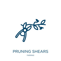 Poster - pruning shears icon from farming collection. Thin linear pruning shears, gardening, garden outline icon isolated on white background. Line vector pruning shears sign, symbol for web and mobile