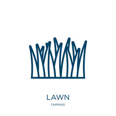 Poster - lawn icon from farming collection. Thin linear lawn, ecology, nature outline icon isolated on white background. Line vector lawn sign, symbol for web and mobile