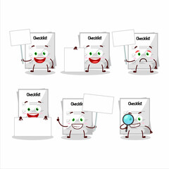 Canvas Print - Paper sheet cartoon character bring information board