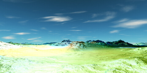 Wall Mural - alien planet. mountain. 3d rendering