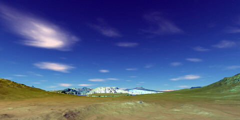 Wall Mural - alien planet. mountain. 3d rendering