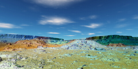 Wall Mural - alien planet. mountain. 3d rendering