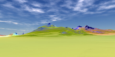 Wall Mural - alien planet. mountain. 3d rendering