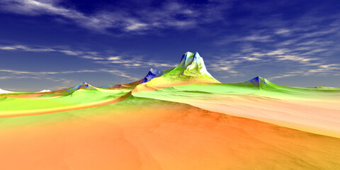Wall Mural - alien planet. mountain. 3d rendering