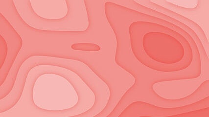 Poster - luxury light orange abstract papercut background with 3d geometry circles. orange paper cut banner w
