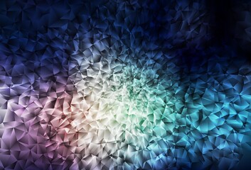 Poster - Dark Blue, Red vector shining triangular background.