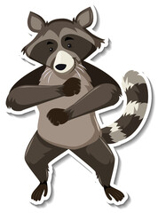 Poster - A raccoon dancing animal cartoon sticker