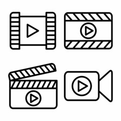 Canvas Print - Movie Clip,Clapperboard Icon Design Vector Logo Template Illustration