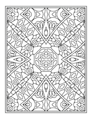 Coloring page mandala background. black and white coloring book pattern