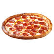 © Hihitetlin - Isolated italian pepperoni pizza with salami on white background