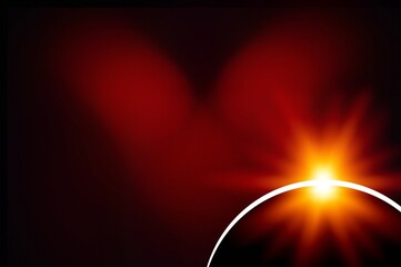 Wall Mural - planet earth dawn sunset from space. silhouette planet earth in rays of sun, space stars and galaxie