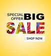 big sale - promotional shopping banner - illustration of an background