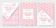 © Alina - Set of 3 sale posters, banners, flyers design for Valentine's Day. Happy Valentine's Day special offer. 20% discount offer on red hearts pattern background