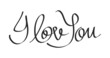 I Love You Calligraphy in Black on White Background SVG