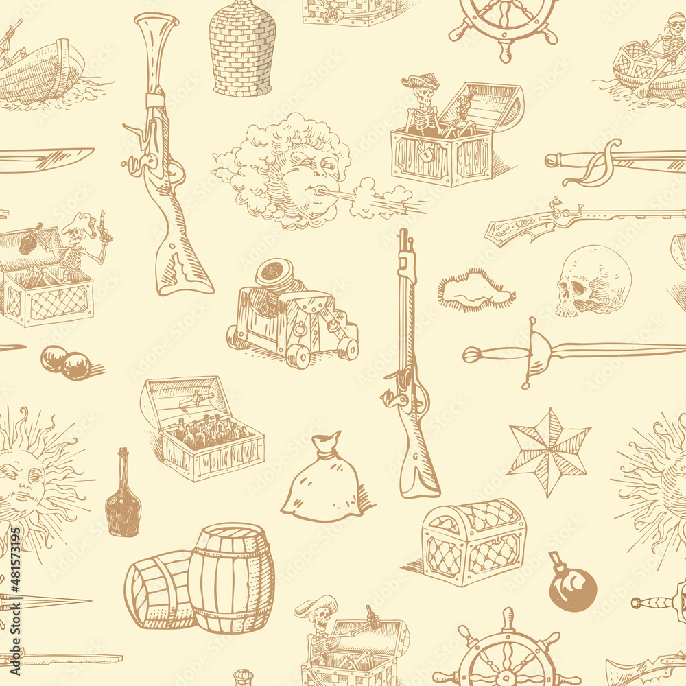 Vector image of a seamless texture for fabrics and paper with a sketch ...