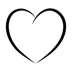 Poster - Simple heart contour icon, elegant contour symbol of love