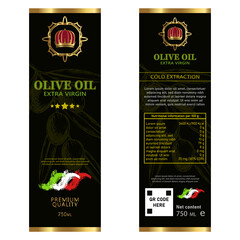 Olive oil labels collection. Hand drawn vector illustration templates for olive oil packaging