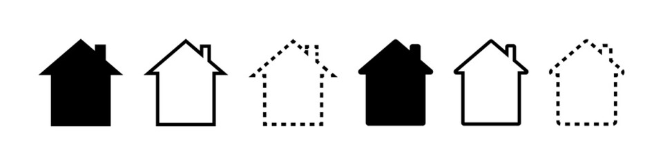 Wall Mural - house vector icons. house in different styles. home silhouette. logo home. vector illustration