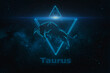 Zodiac sign Taurus on a background of the starry sky.