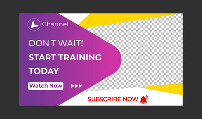 Wall Mural - Editable Medical, Health and fitness training, exercise, social media web banner, and youtube thumbnail template | Youtube live stream video thumbnail for marketing agency | video thumbnail | Youtube