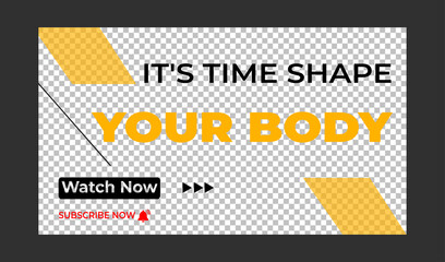 Wall Mural - Editable Medical, Health and fitness training, exercise, social media web banner, and youtube thumbnail template | Youtube live stream video thumbnail for marketing agency | video thumbnail | Youtube