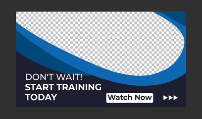 Editable Medical, Health and fitness training, exercise, social media web banner, and youtube thumbnail template | Youtube live stream video thumbnail for marketing agency | video thumbnail | Youtube