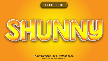 3d sunny editable text effect premium style vector template