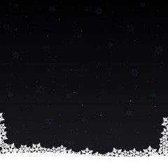 Fototapete - White color snow on dark background and snowflakes at the bottom christmas background. Vector stock illustration.