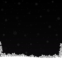 Fototapete - White color snow on dark background and snowflakes at the bottom christmas background. Vector stock illustration.