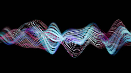 Wall Mural - 3d line abstract background. smooth curve shape lines