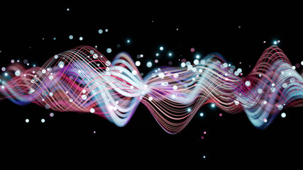 Wall Mural - 3d line abstract background. smooth curve shape lines