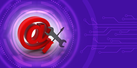 Poster - 3d illustration e mail technical service

