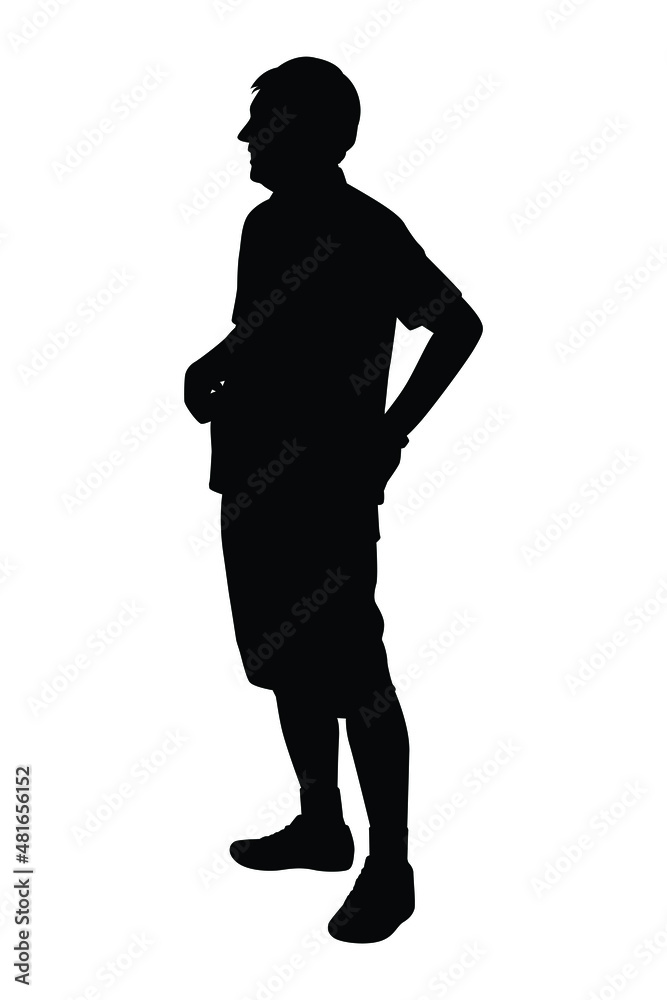 Old man silhouette vector isolated on white background Stock Vector ...