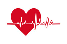 Heartbeat Pulse. Heart Rate Pulse. Health Medical Symbol. Cardiogram. Heart Rhythm Ekg. Medical Logo. Vector Illustration.