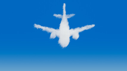 Poster - clouds in the shape of an airplane; concept about air travel 3D rendering