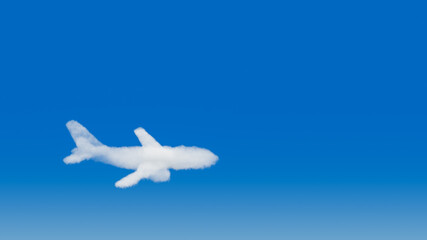 Poster - clouds in the shape of an airplane; concept about air travel 3D rendering