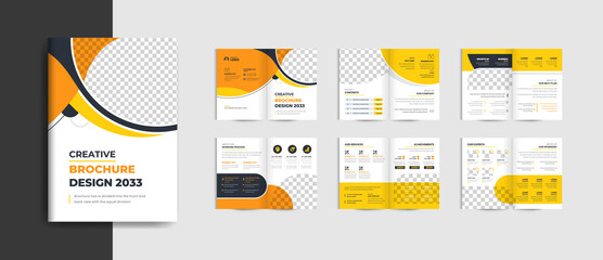 Poster - 12 pages colorful modern business brochure company profile template layout design, creative and clean annul report business brochure design for multipurpose use and fully editable text