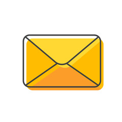 Wall Mural - Envelope linear vector icon. E-mail symbol isolated.