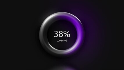 Poster - Waiting for download with percentages and ring. Motion. Loading battery charge with percentages. Percentages of process loading or charging