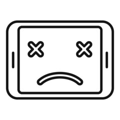 Poster - Broken tablet icon outline vector. Repair phone