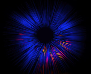 Wall Mural - illustration of faster than light, interstellar or intergalactic travel. Speed of light and hyperspace.